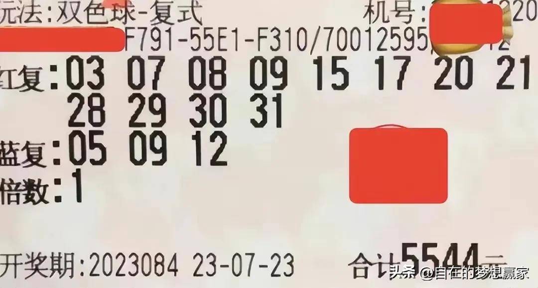 23015期双色球复式晒票，彩民的期待与梦想